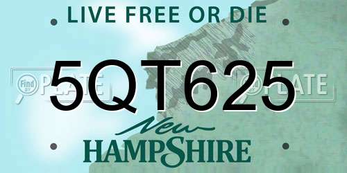 5QT625 New Hampshire License Plate