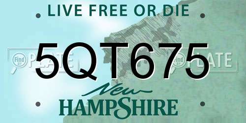 5QT675 New Hampshire License Plate