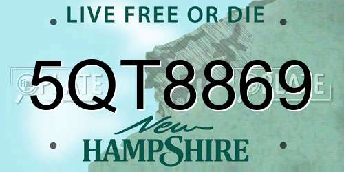 5QT8869 New Hampshire License Plate
