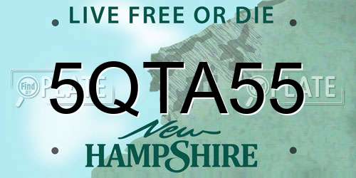 5QTA55 New Hampshire License Plate