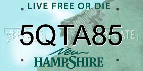 5QTA85 New Hampshire License Plate