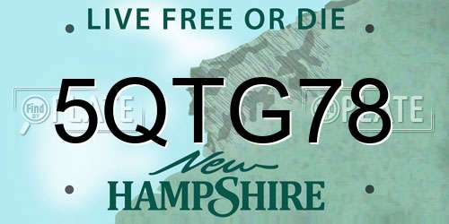 5QTG78 New Hampshire License Plate