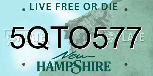 5QTO577 New Hampshire License Plate