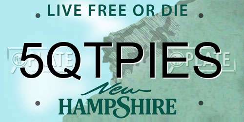 5QTPIES New Hampshire License Plate