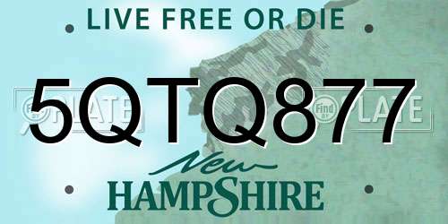 5QTQ877 New Hampshire License Plate