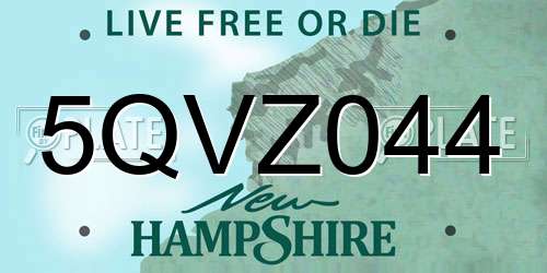 5QVZ044 New Hampshire License Plate