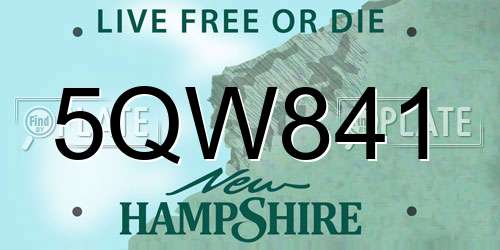 5QW841 New Hampshire License Plate