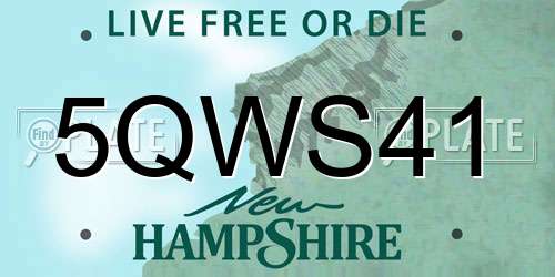 5QWS41 New Hampshire License Plate
