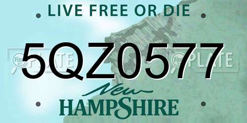 5QZ0577 New Hampshire License Plate