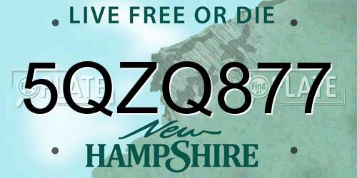 5QZQ877 New Hampshire License Plate
