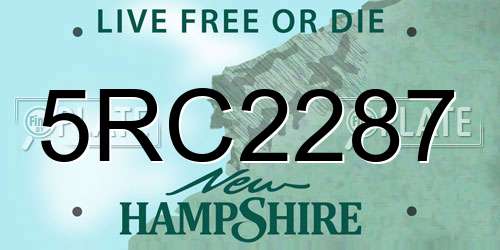5RC2287 New Hampshire License Plate