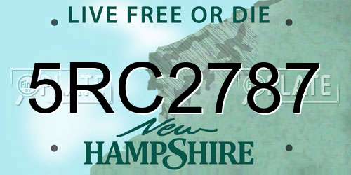 5RC2787 New Hampshire License Plate