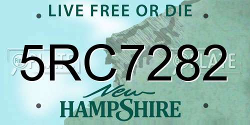 5RC7282 New Hampshire License Plate
