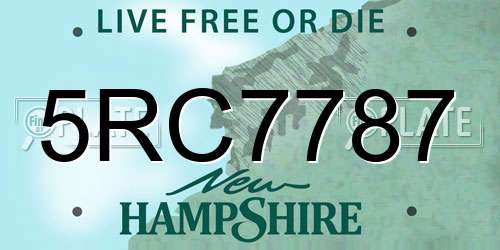 5RC7787 New Hampshire License Plate