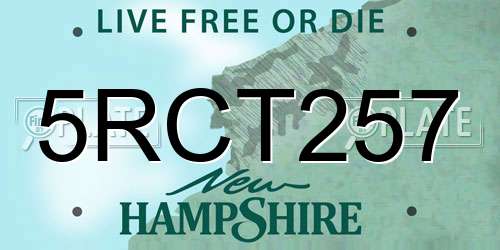 5RCT257 New Hampshire License Plate