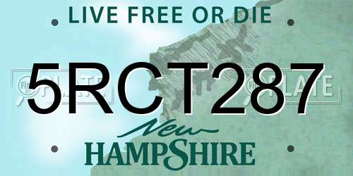 5RCT287 New Hampshire License Plate