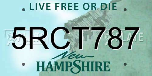 5RCT787 New Hampshire License Plate