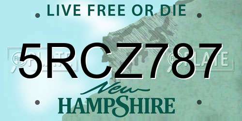 5RCZ787 New Hampshire License Plate