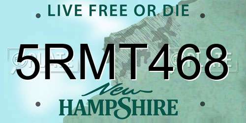 5RMT468 New Hampshire License Plate