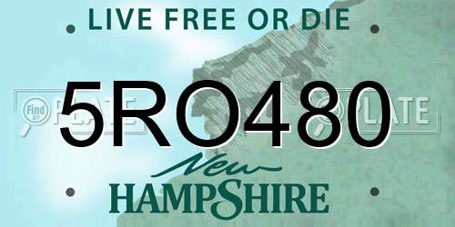 5RO480 New Hampshire License Plate