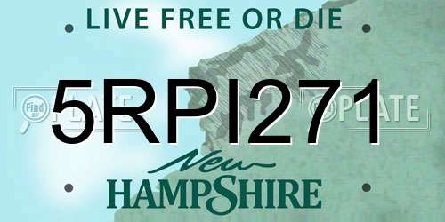 5RPI271 New Hampshire License Plate