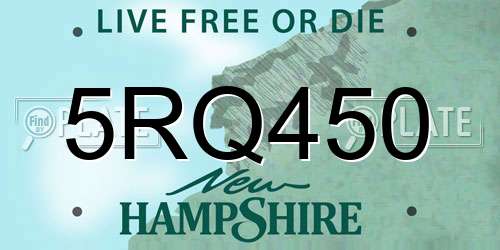 5RQ450 New Hampshire License Plate
