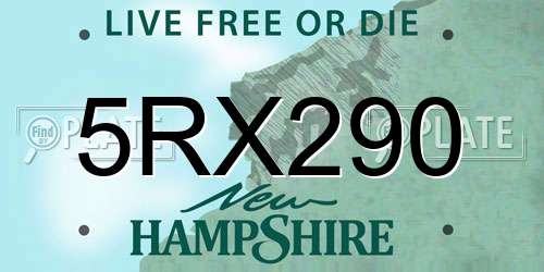 5RX290 New Hampshire License Plate