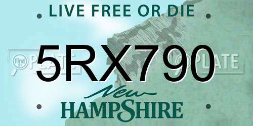 5RX790 New Hampshire License Plate