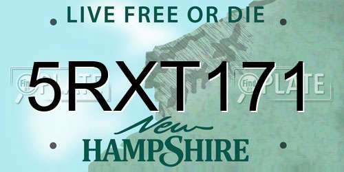 5RXT171 New Hampshire License Plate