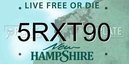 5RXT90 New Hampshire License Plate