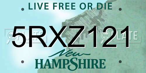 5RXZ121 New Hampshire License Plate