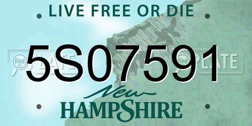 5S07591 New Hampshire License Plate