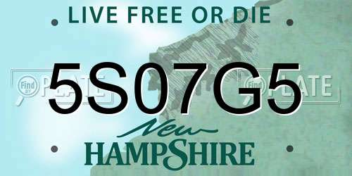5S07G5 New Hampshire License Plate