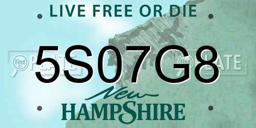 5S07G8 New Hampshire License Plate