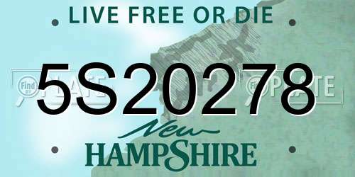 5S20278 New Hampshire License Plate