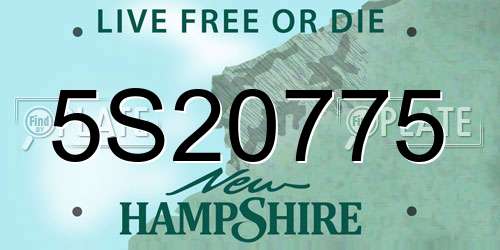 5S20775 New Hampshire License Plate