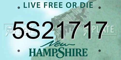 5S21717 New Hampshire License Plate