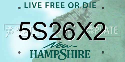 5S26X2 New Hampshire License Plate