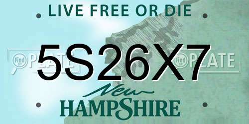 5S26X7 New Hampshire License Plate