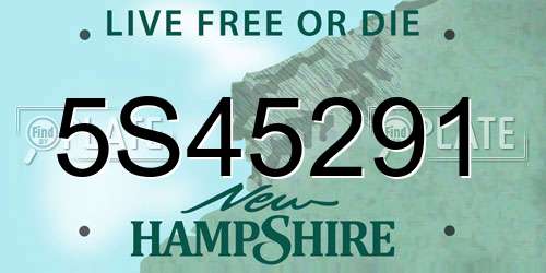 5S45291 New Hampshire License Plate