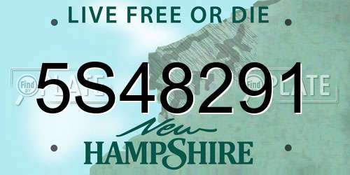 5S48291 New Hampshire License Plate