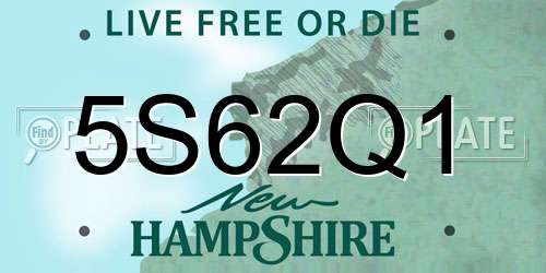 5S62Q1 New Hampshire License Plate