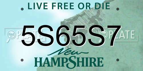 5S65S7 New Hampshire License Plate