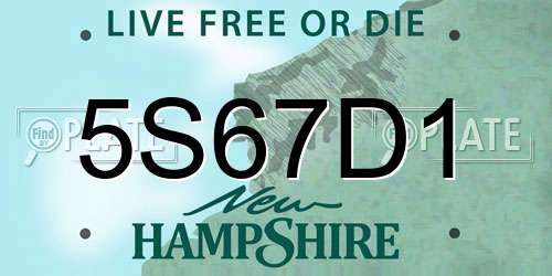 5S67D1 New Hampshire License Plate