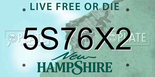 5S76X2 New Hampshire License Plate