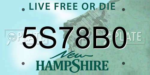 5S78B0 New Hampshire License Plate