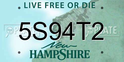 5S94T2 New Hampshire License Plate