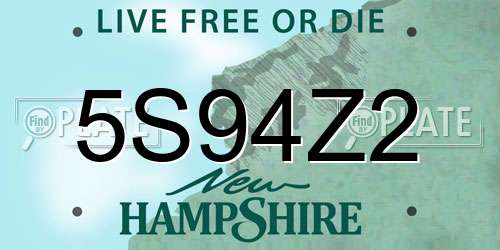 5S94Z2 New Hampshire License Plate