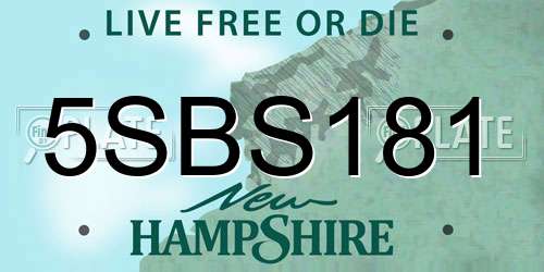 5SBS181 New Hampshire License Plate
