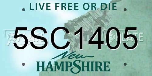 5SC1405 New Hampshire License Plate